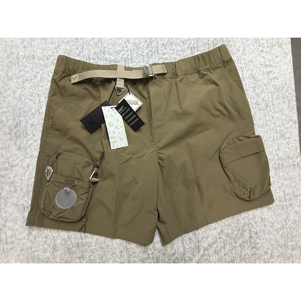 Cross Eyed Moose Boombox Tech Cargo Shorts Dusky Green XXL 31875701-S44 New